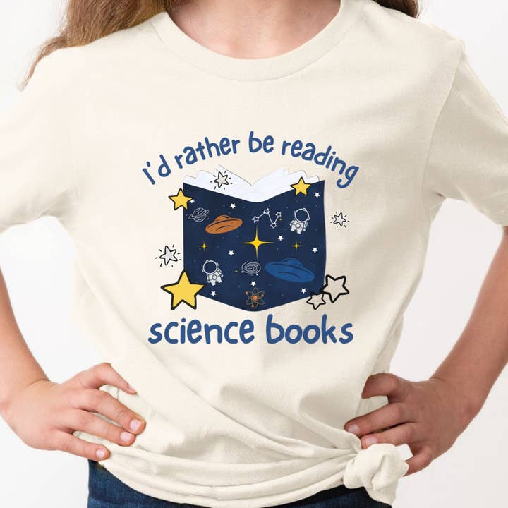Youth STEM Reading Shirt I’d Rather Be Reading Science Books for wholesale by IstiloPrints