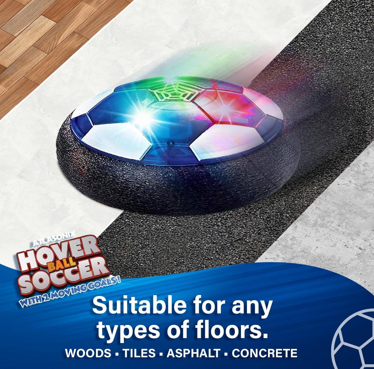 Atlasonix - Vente Jeu de sport – enfant et bébé - Lot de 4 ballons de soccer Moving Goals Hover4