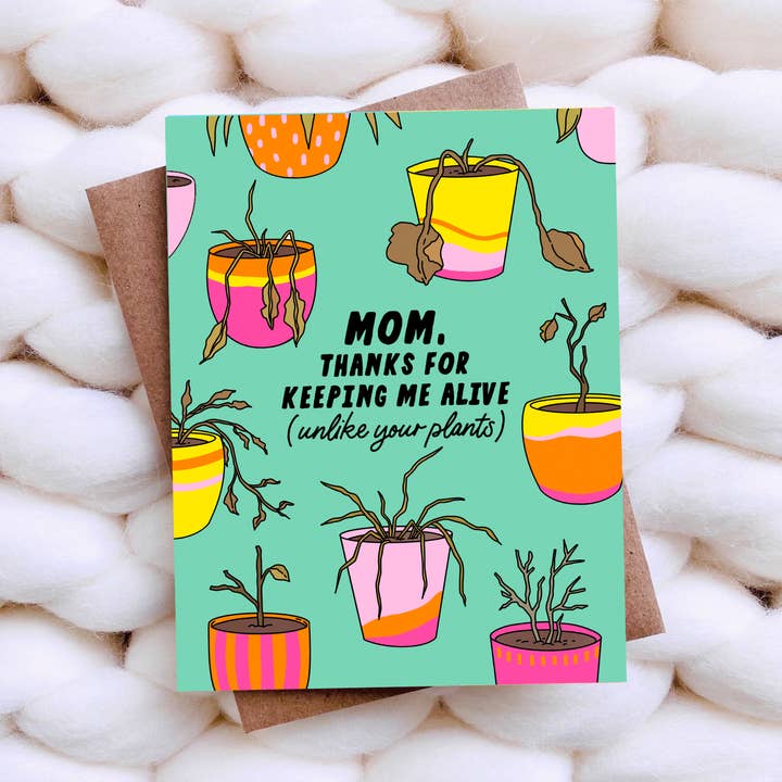 Cartão Engraçado para o Dia da Mãe, Cartão Sarcástico de Agradecimento Mãe Verde por atacado de Top Hat and Monocle