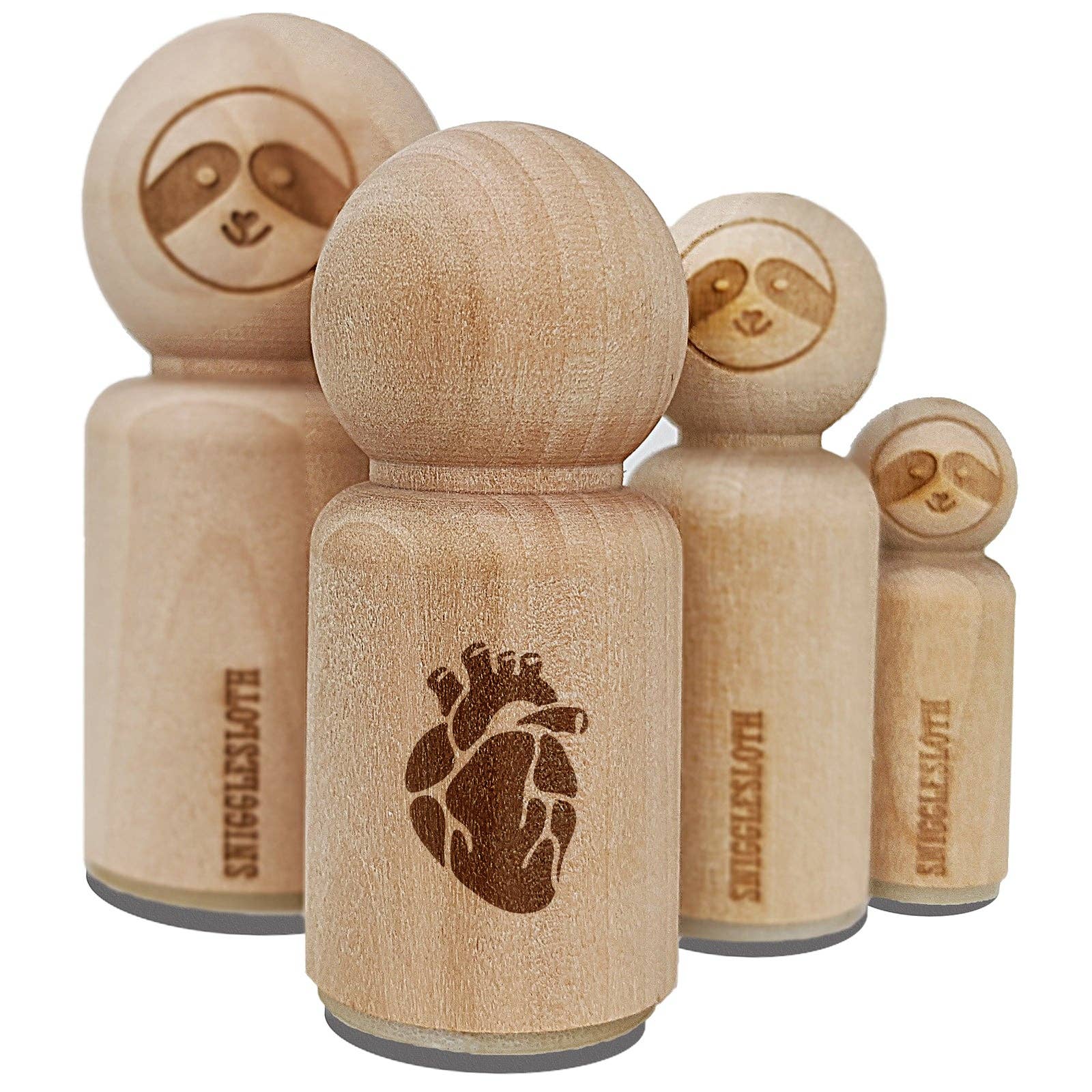 Sniggle Sloth - Wholesale Rubber/Decorative Stamp - Realistic Heart Four Chambers Anatomy Biology Love Science Rubber Stamp for Stamping Crafting Planners4