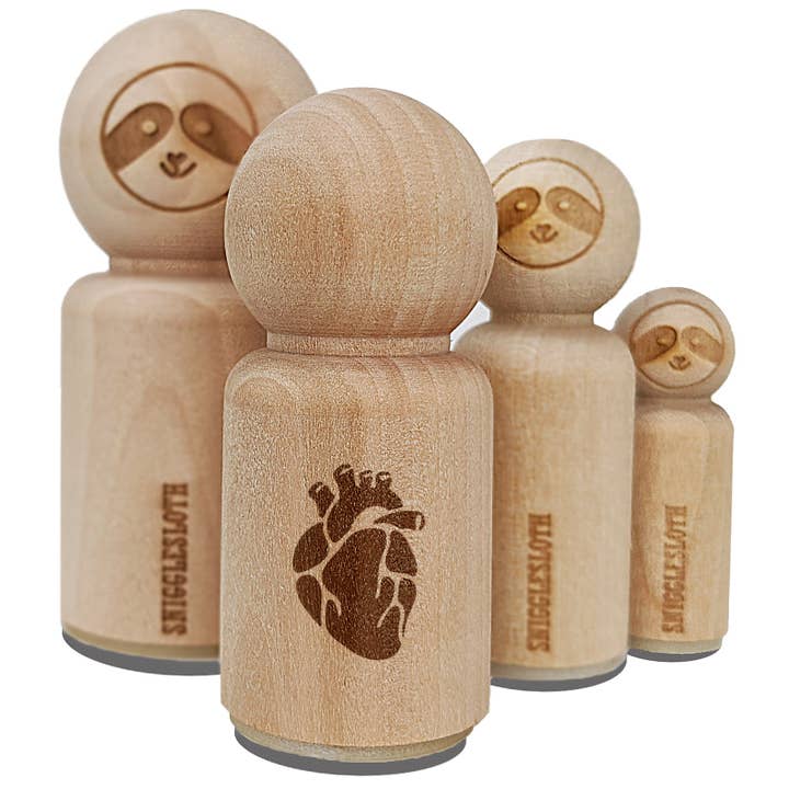 Sniggle Sloth - Wholesale Rubber/Decorative Stamp - Realistic Heart Four Chambers Anatomy Biology Love Science Rubber Stamp for Stamping Crafting Planners4