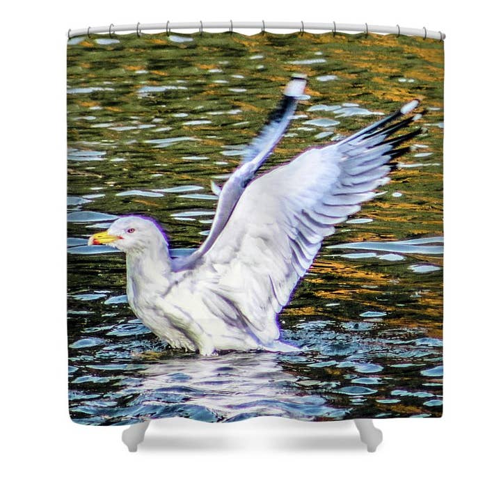 CORTINA DE CHUVEIRO “A GAIVOTA NA ARTE DIGITAL” por atacado de sorayadapuzzostore