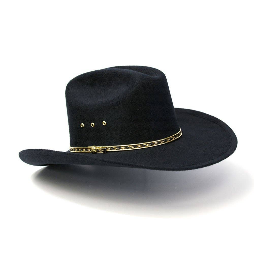 Western Express - Wholesale Cowboy Hat - Unisex - Black Felt Finish Western Cattleman Hat2