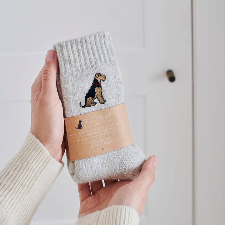 Sweet William Designs - Wholesale Socks – Women's - Dog Walking socks - Airedale / Lakeland / Welsh Terrier