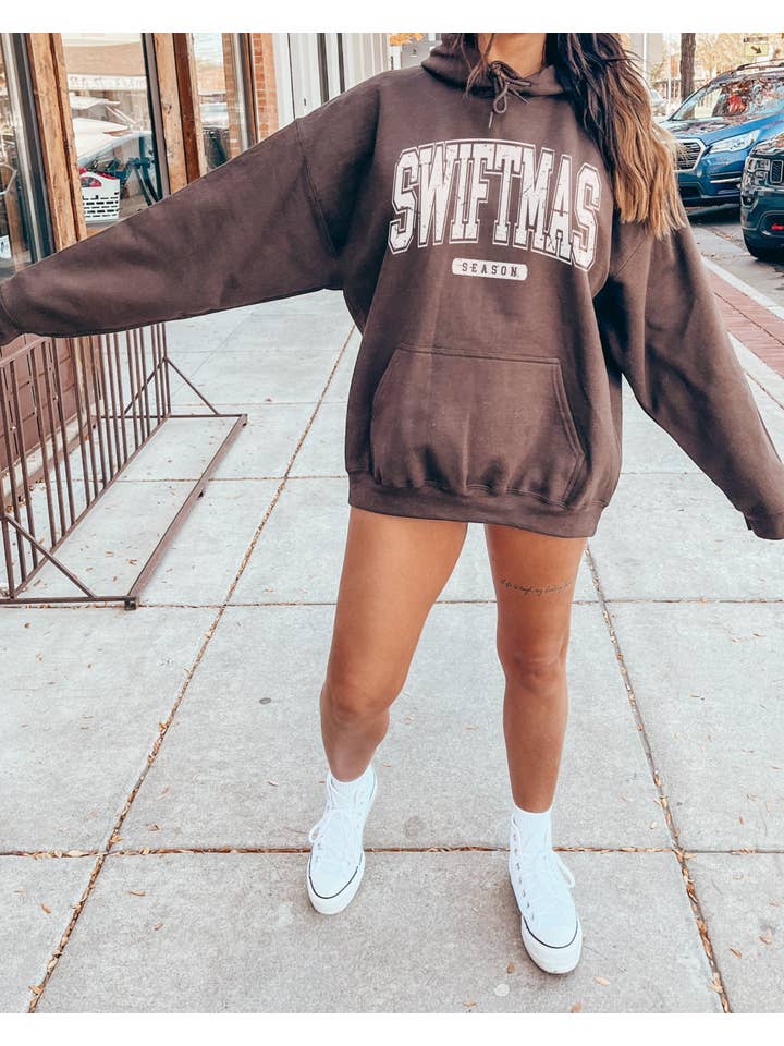 Monday Muse - Wholesale Hoodie - Women's - Taylor Swift Preppy Varsity Swiftmas Hooded Sweater