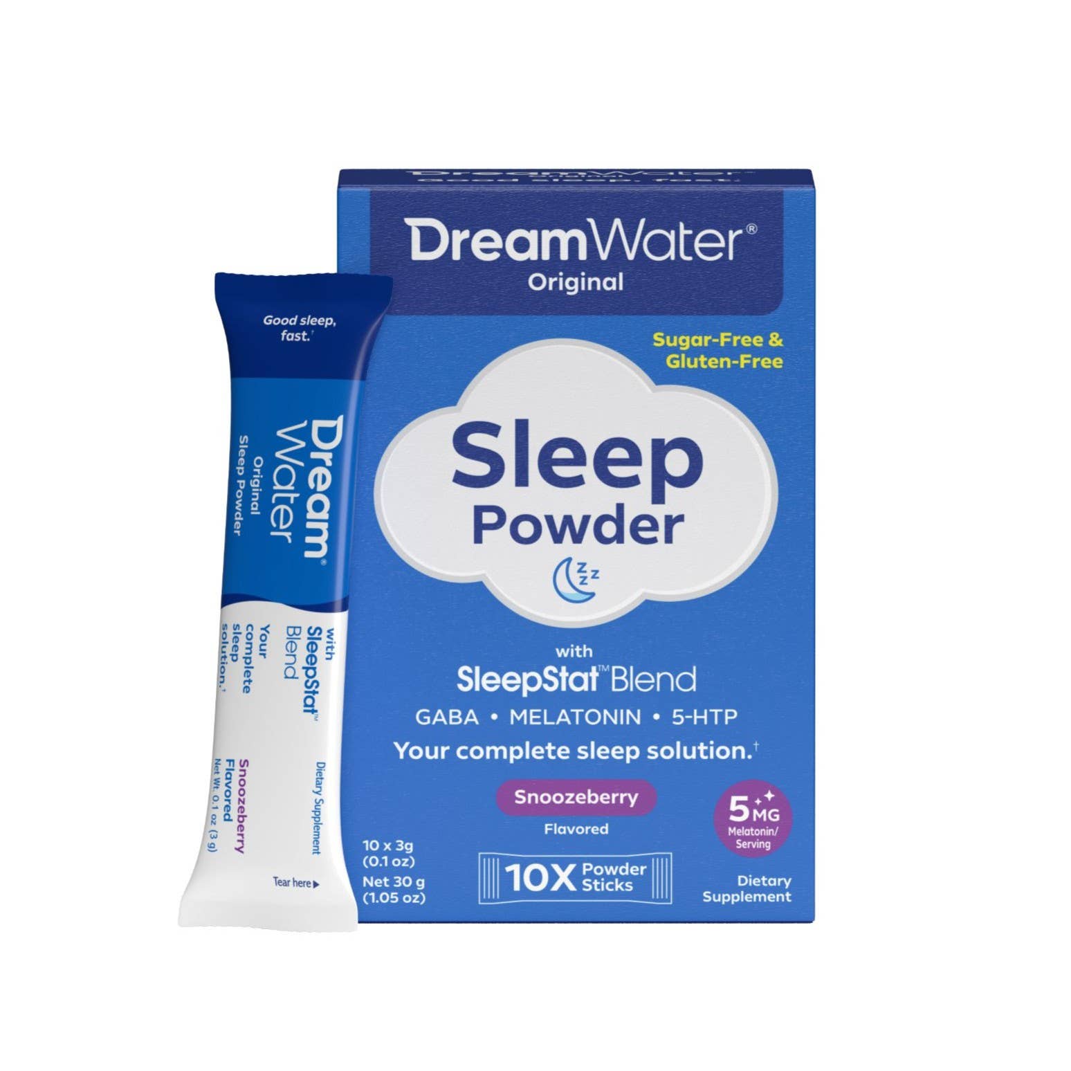 Dream Water - Wholesale Oral Supplement/Vitamin - Dream Water Snoozeberry Sleep Powder, Sugar-Free, 10 pack0