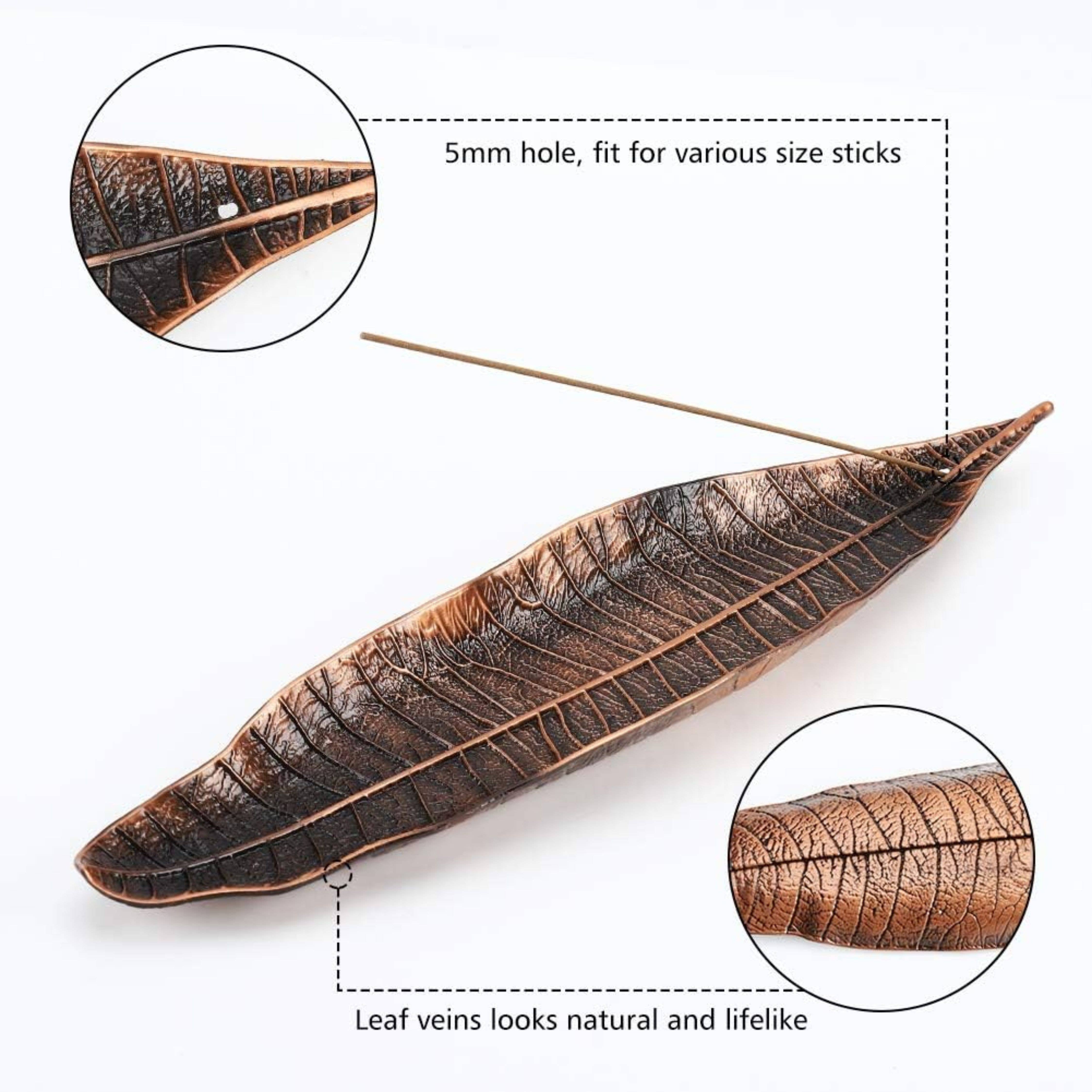 Magnifique Hearts – Großhandel Räucherstäbchenhalter – Bronzefarbener Blatt-Räucherstäbchenhalter für Wohnkultur, Meditation und Yoga1