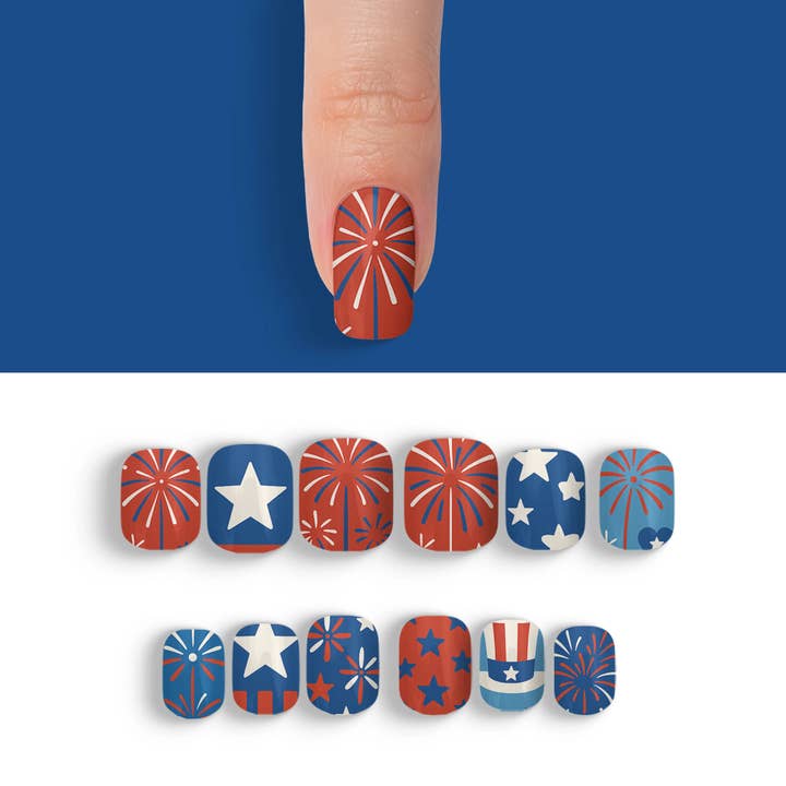 FYNE BODY - Wholesale Press-on/fake nails - Glitter Beam 4th of July Press-On Nails91