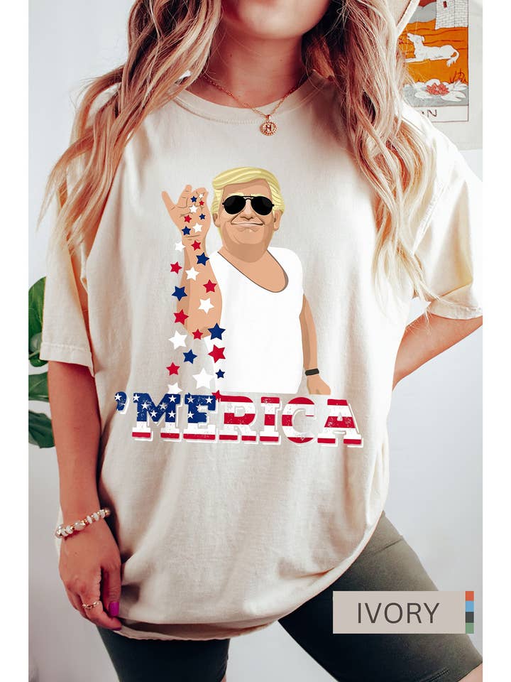 CVH DREAMY LTD – wholesale T-shirt (graphic) – women's – Trump 'Merica Shirt, Trump Salt Bae Funny 4th of July Shirt