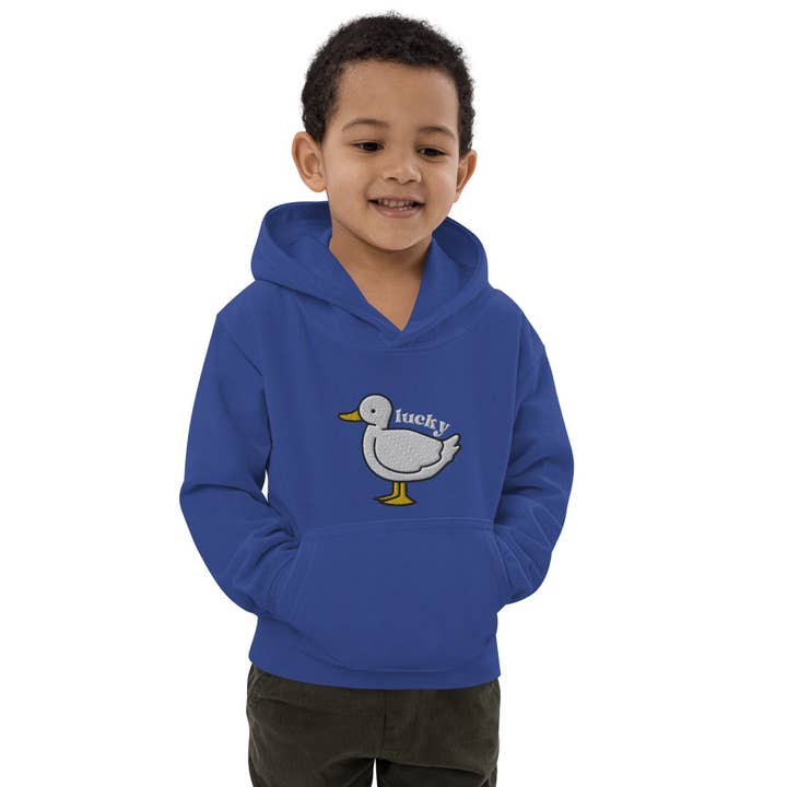 Kid'S Hoodie, Embroidered Lucky Duck Sweatshirt, Embroidered for wholesale by Rosie and Vi