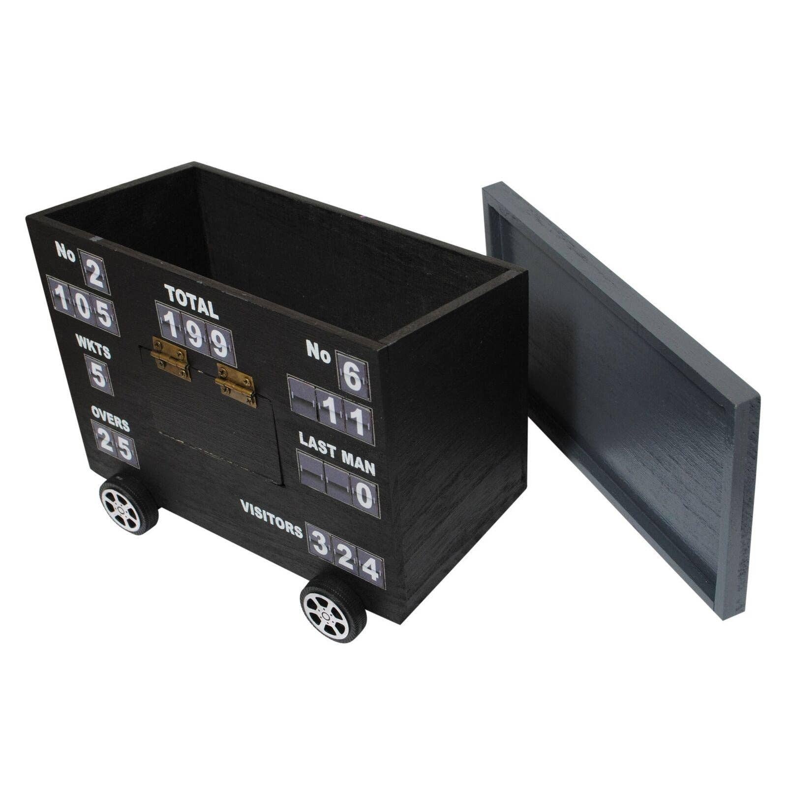 SPORTGIFTZ – wholesale Desk organiser – Cricket Scoreboard Desk Tidy | Authentically Designed | Store Phones & Stationery | Personalise Scores | Ideal for Cricket Enthusiasts | Gray, Wood5