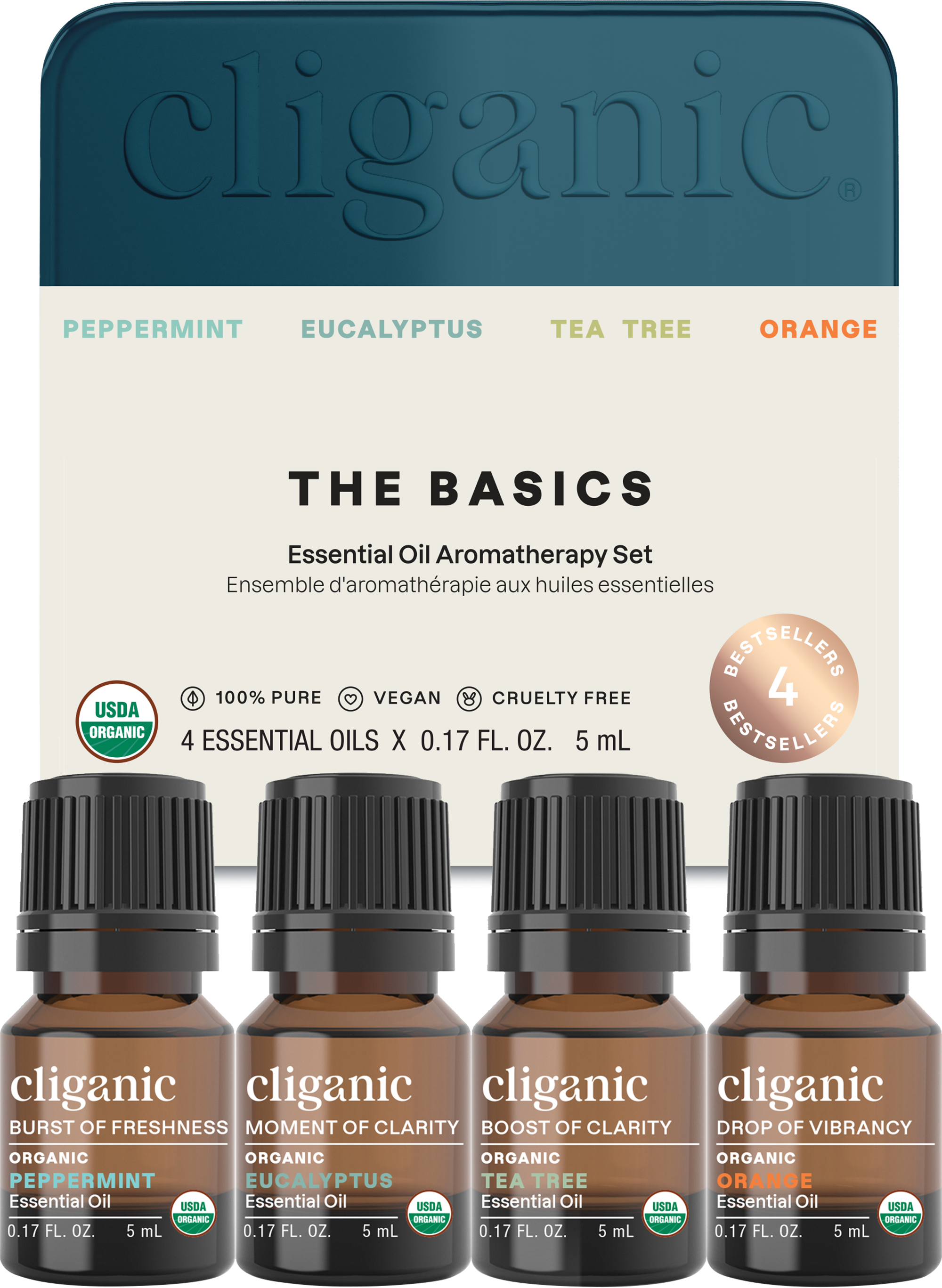 Cliganic - Wholesale Essential Oil - Essential Oils Set - Organic Aromatherapy Set (5ml)1