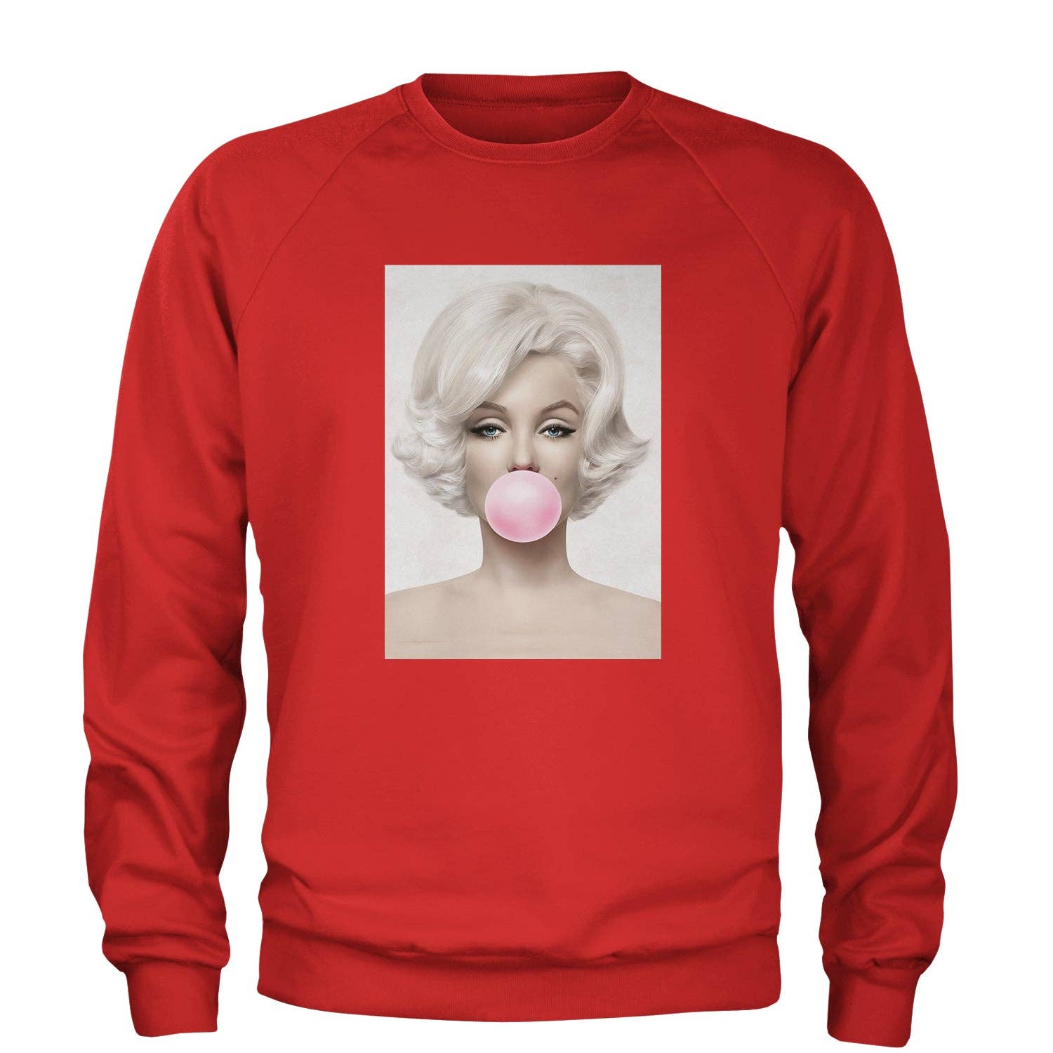 Expression Tees - Wholesale Graphic Sweatshirt - Unisex - Marilyn Monroe Pink Bubble Gum Adult Crewneck Sweatshirt7