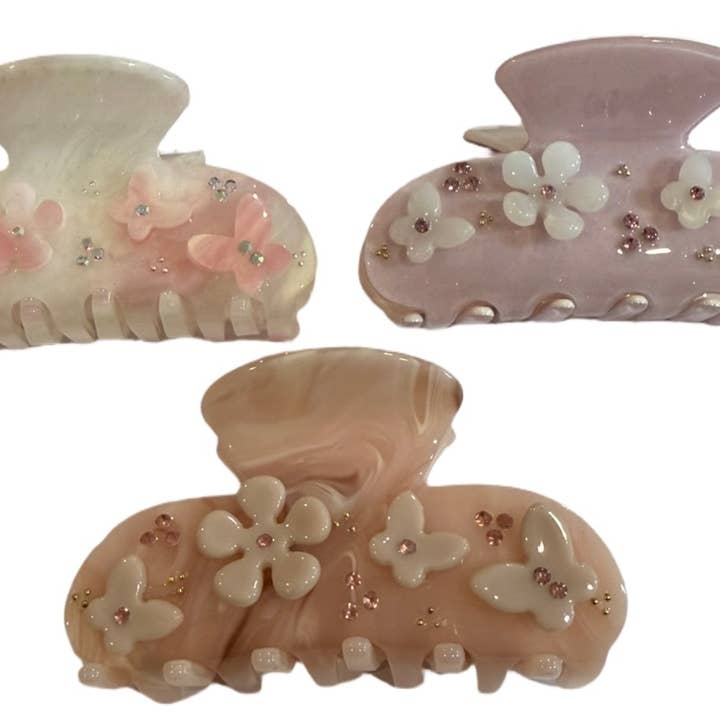 New gorgeous, butterfly flower clip for wholesale by lil darlings inc