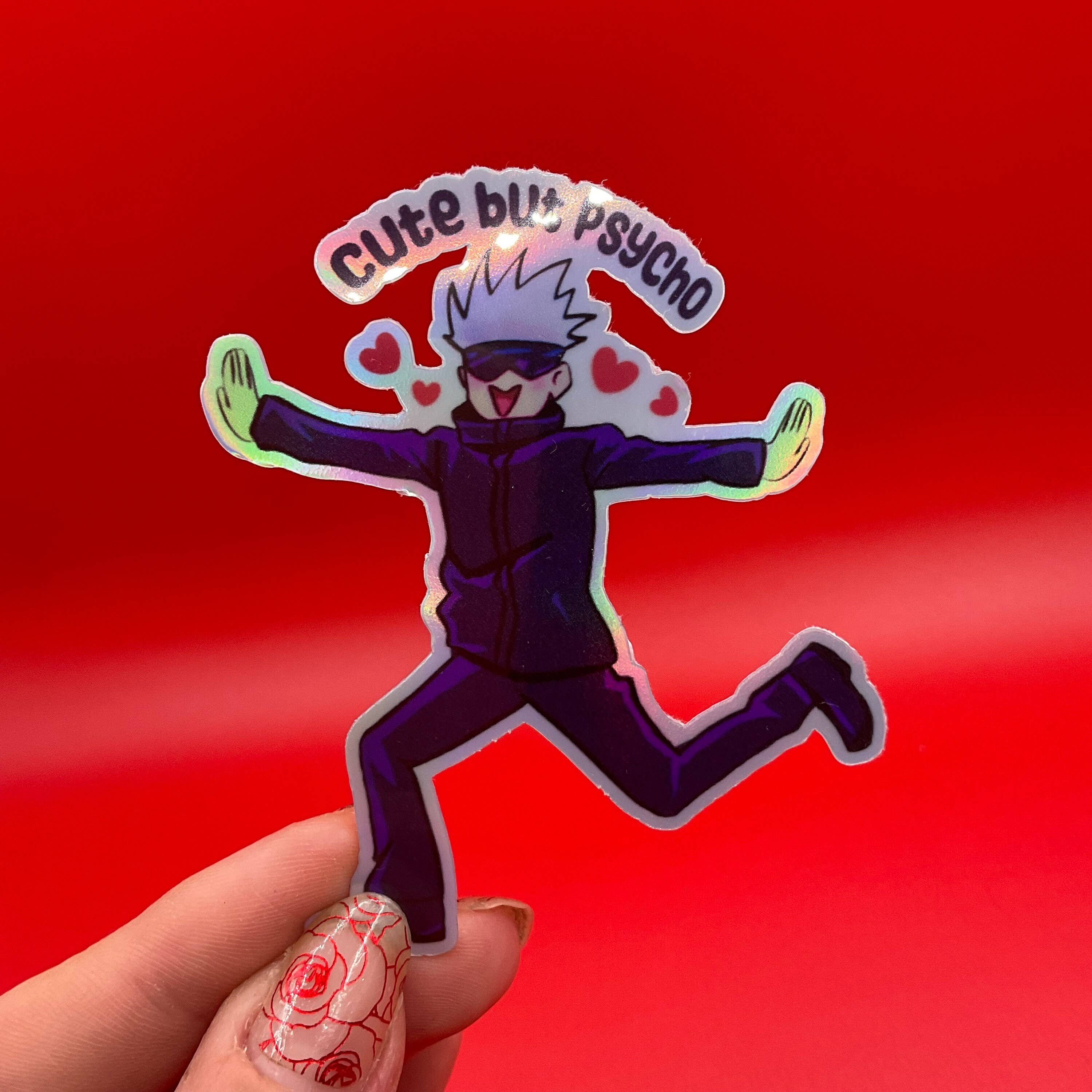 Elegant Potato Anime - Venta al por mayor Pegatina - Pegatina holográfica impermeable de vinilo de JJK Goj0 Sat0ru divertida2