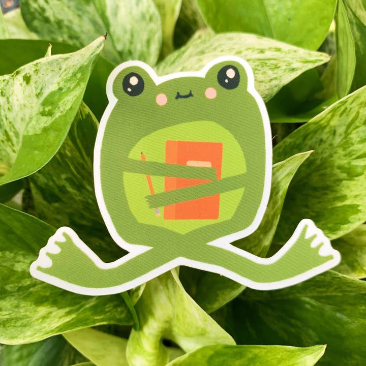 Froggy Character Sticker for wholesale by The Gray Burrow