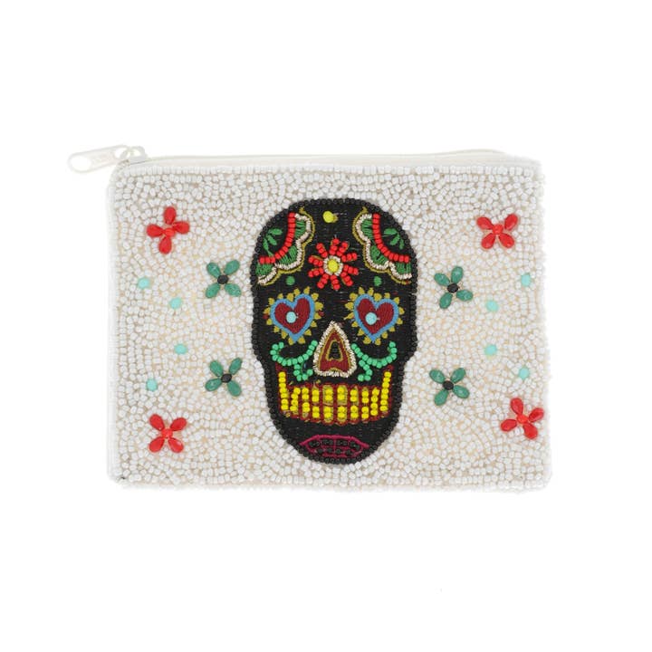 SP Sophia Collection - Wholesale Coin Purse - Women's - Handmade Colorful Sugar Skull Beaded Coin Bag1