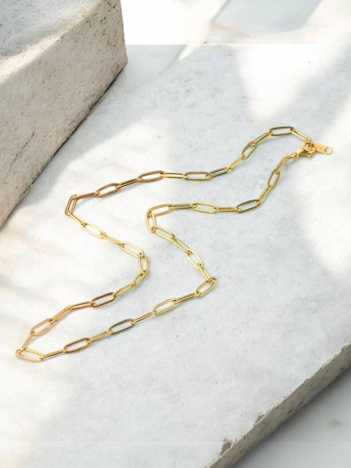 Paperclip necklace for wholesale by Showy LLC