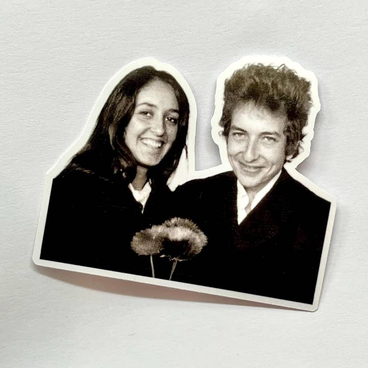Bob Dylan & Joan Baez Kiss-Cut Sticker, Waterproof for wholesale by Literary by Ava