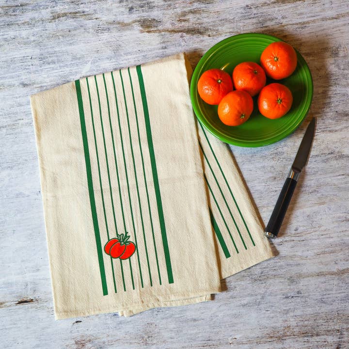 Wirtheim Poster Arts LLC - Wholesale Tea Towel - Tomato Harvest - Floursack Furoshiki Towel2