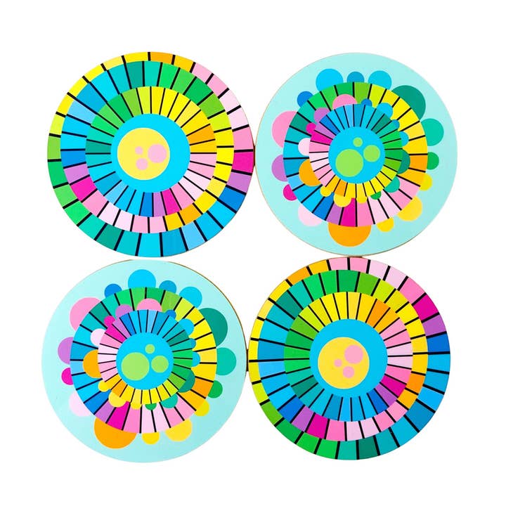 Abstract Bright Pastels Coasters - Colourful Dopamine Decor for wholesale by InkaBilly