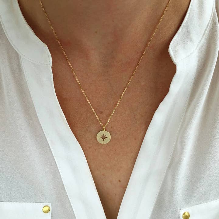 "Spirit of Truth" Dainty 14k Gold Compass Necklace for wholesale by Faith & Life Christian Brands