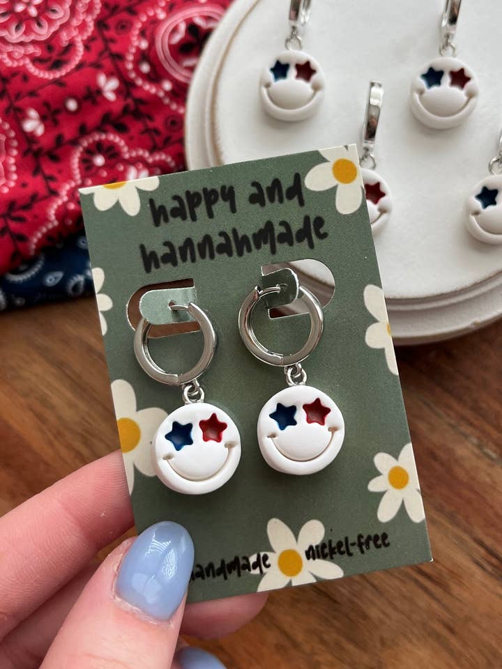 Stjerne Smiley Kramme Hoops for engroshandel hos Happy and Hannahmade