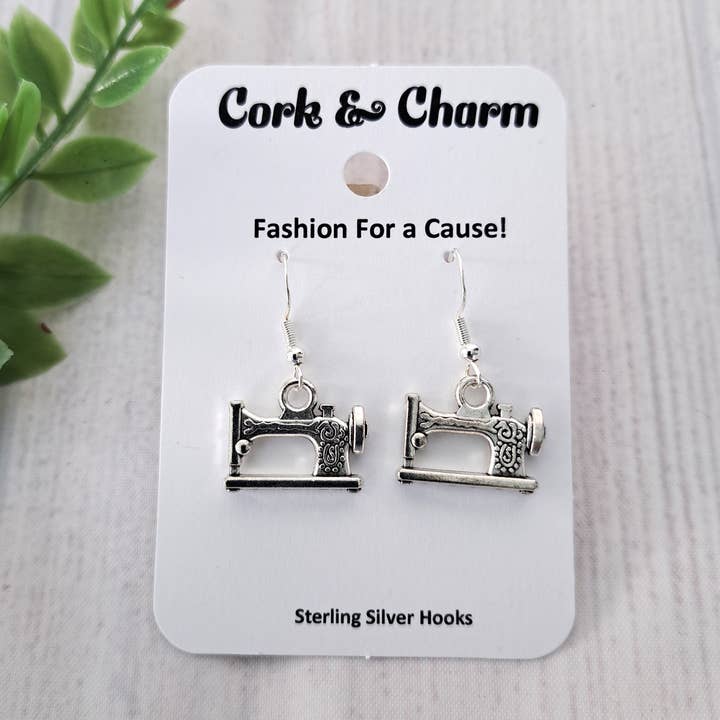 Sølv symaskine Sterling sølv øreringe for engroshandel hos Cork and Charm