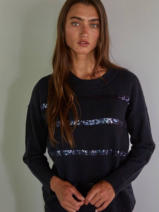 W1760 | Gebreide trui met lovertjes en lovertjes voor wholesale door By Together