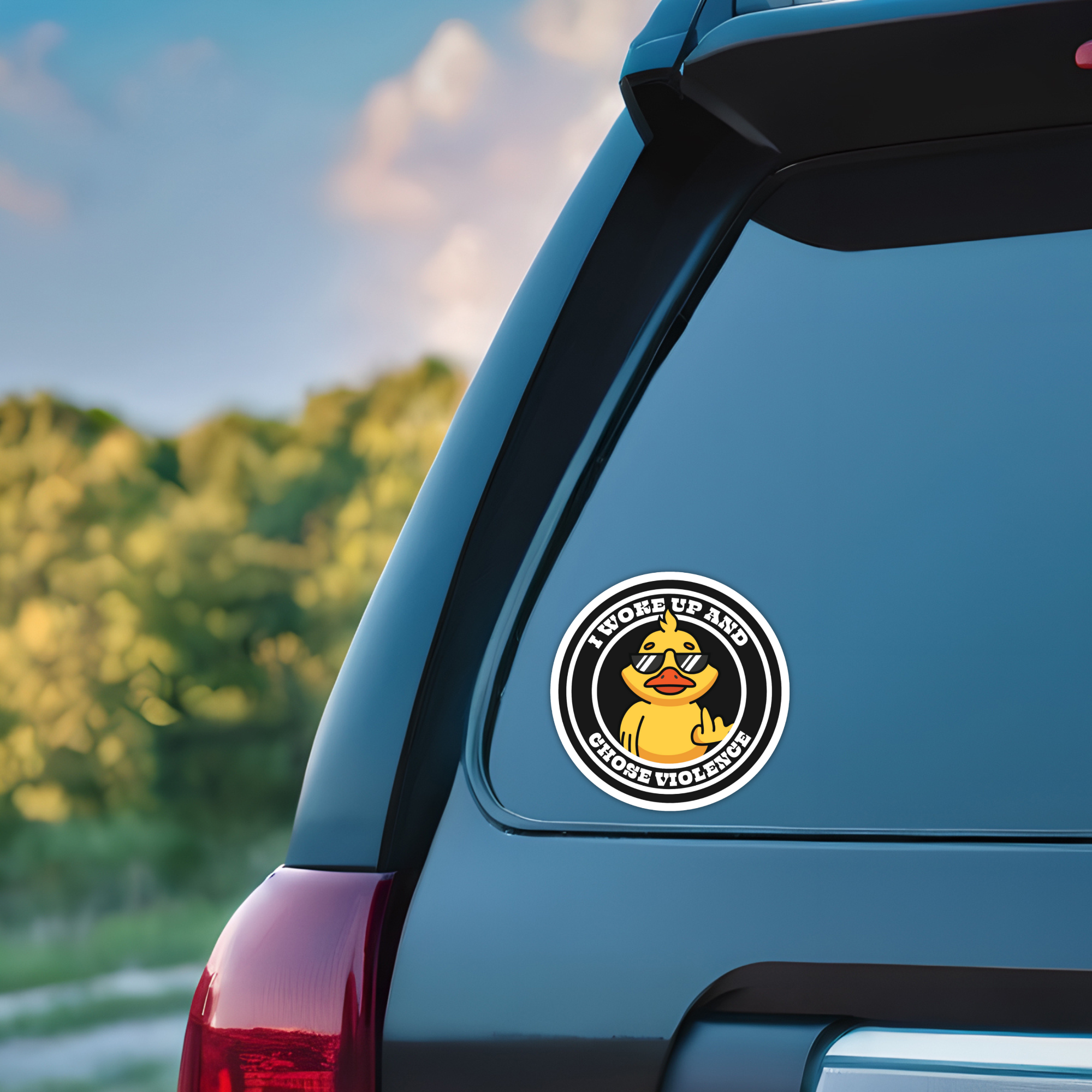 Coyote Color - Wholesale Sticker - Funny Redneck Sticker "I Woke Up & Chose Violence" Duck6