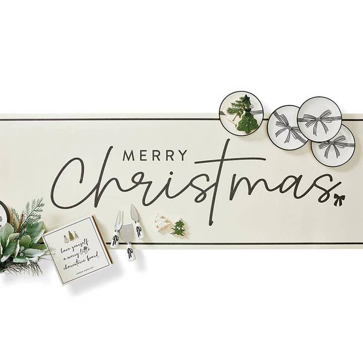 Angle - Wholesale Disposable Table Cover/Runner - Paper Table Runner - Merry Christmas2