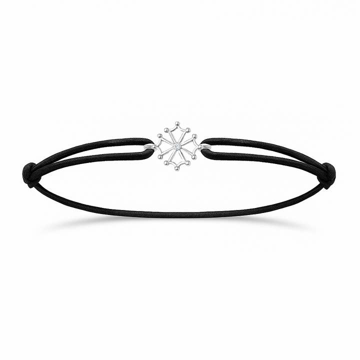 Pulsera cordón Crouix Occitana plata rodiada 925 y Oz para venta al por mayor de TALISMAN JEWELLERY (D&Fidanverdi, S.L.)