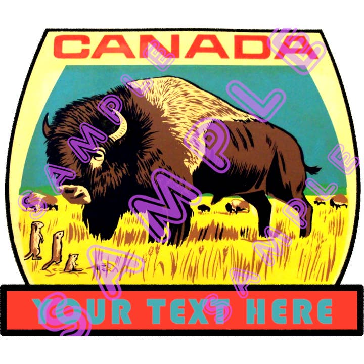 Customized Retro / Vintage Style Vinyl Sticker Bison 316 for wholesale by Hilda74 Retro Designs
