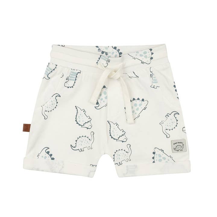 Dino AOP Short Crianças | Alyssum Branco por atacado de Frogs & Dogs