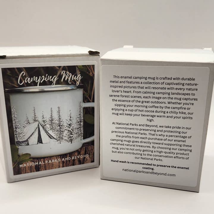 National Parks and Beyond - Wholesale Coffee Mug - Camping in the Woods Enamel Camping Cup5