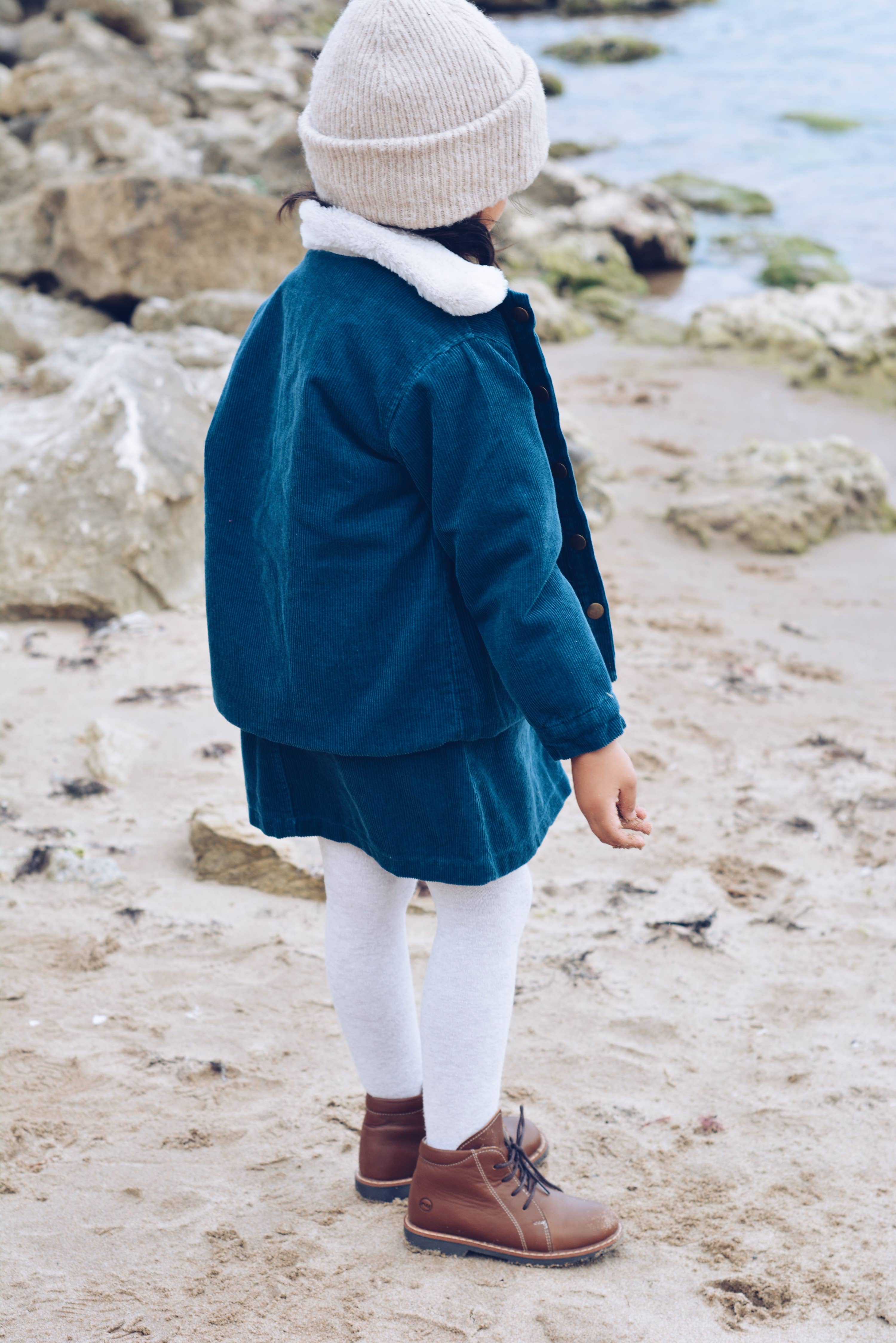 Eli & Nev (we cover U.S. import duties) - Wholesale Jacket - Kids - Baby / Kids Blue Corduroy and Faux-fur Jacket OEKO-TEX10