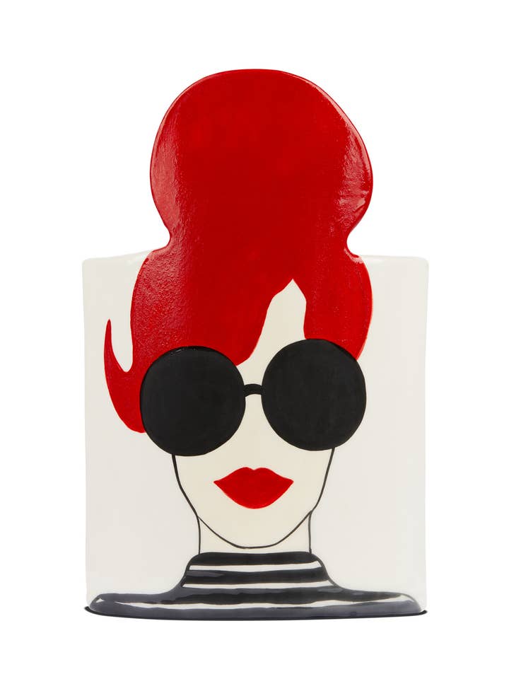 Vaso moldado e pintado à mão Brigitte por atacado de Rivenyart