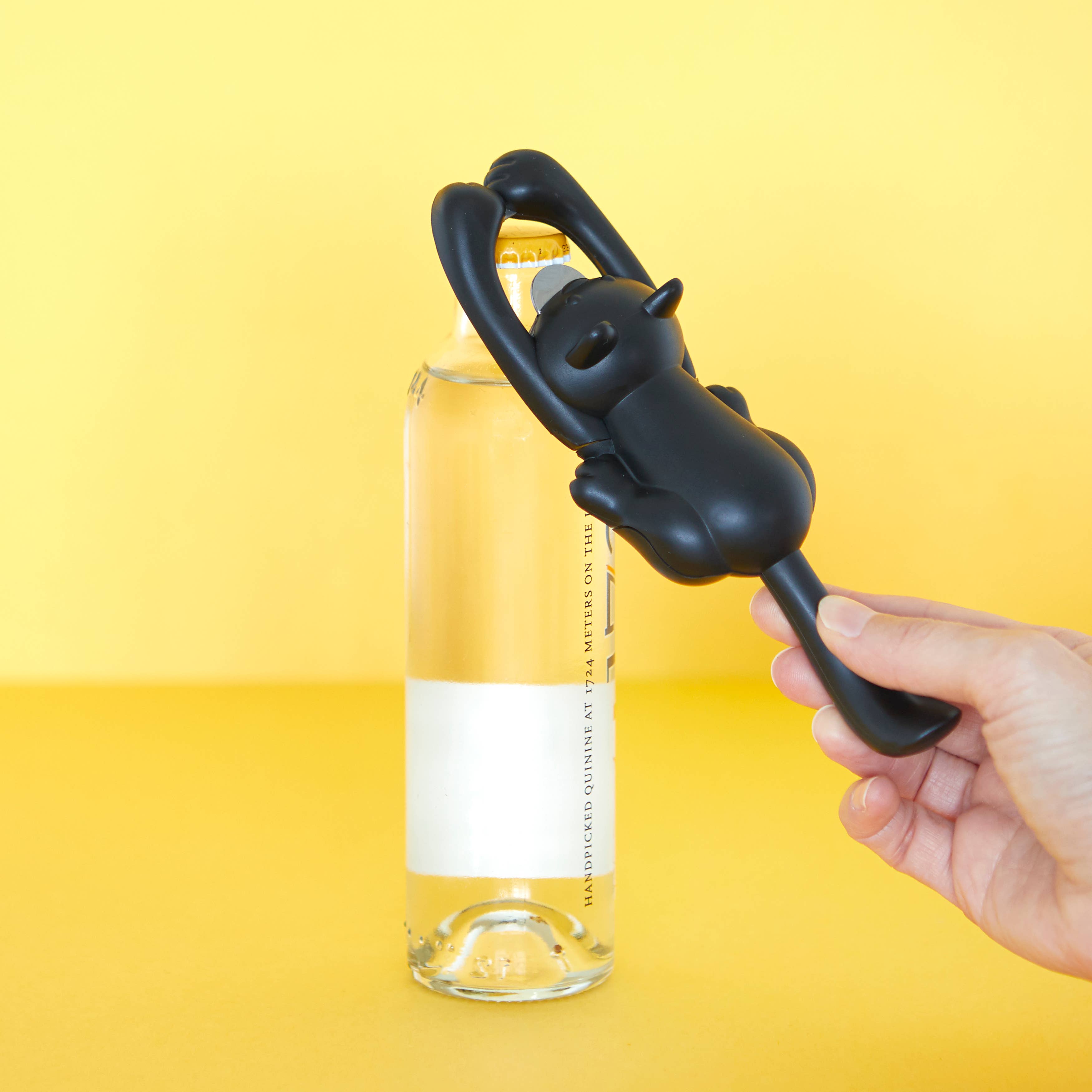 Balvi - Wholesale Bottle/Wine Opener - Curious Cat Bottle Opener, Black, Plastic/Metal1