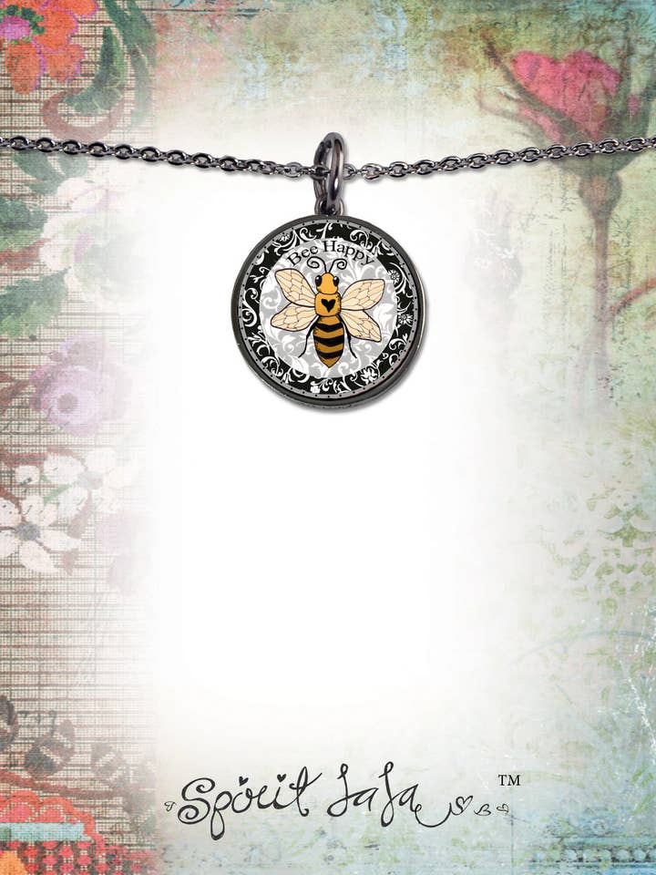 Bee Circular Pendant for wholesale by SPIRIT LALA LLC