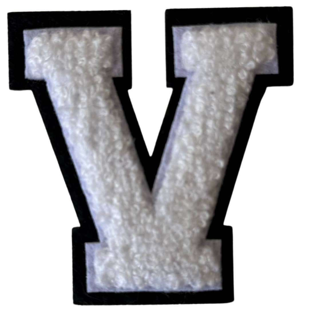 Patch Points - Wholesale Patch - White & Black  Varsity Letter  Sticker & Iron On25