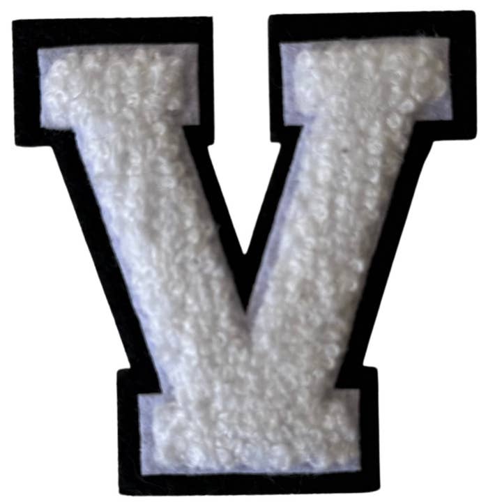 Patch Points - Wholesale Patch - White & Black Varsity Letter Sticker & Iron On25