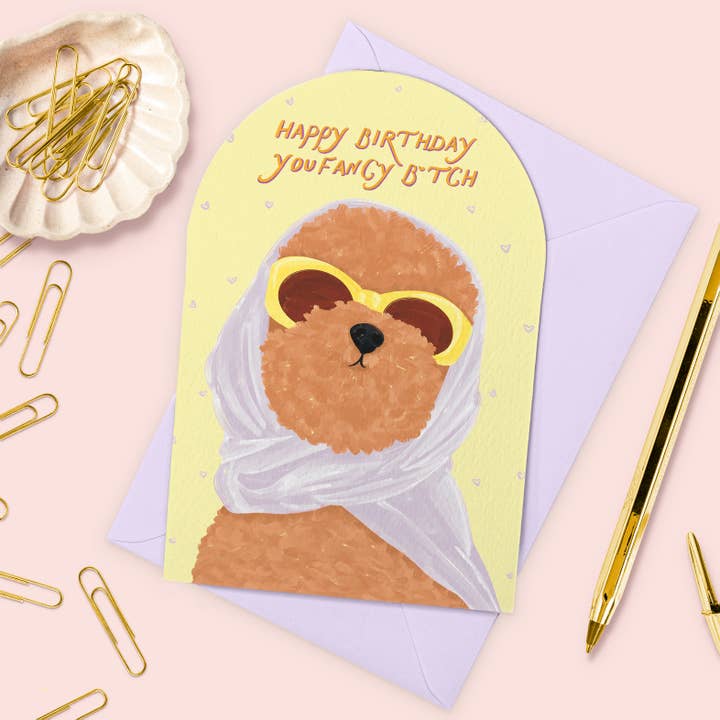 Fancy Bitch Fødselsdagskort | Fræk Feminint Ordspil for engroshandel hos Vero Illustrates Art Prints and Greeting Cards