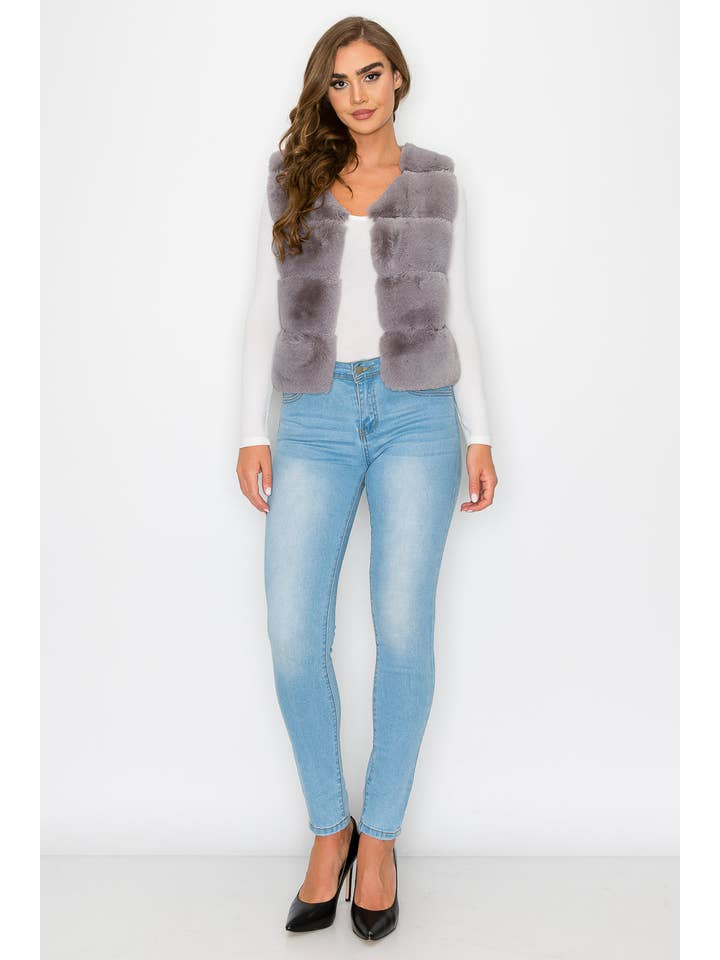 French Kiss - Wholesale Outerwear Vest - Women's - #J1317 Faux Fur Vest13