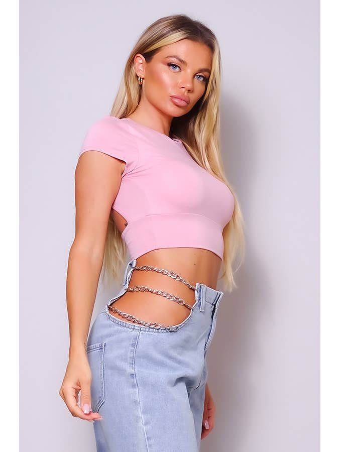 CEFIAN FASHION – Großhandel Strickoberteil – Damen – DOMINIQUE OPEN BACK CROP TOP10