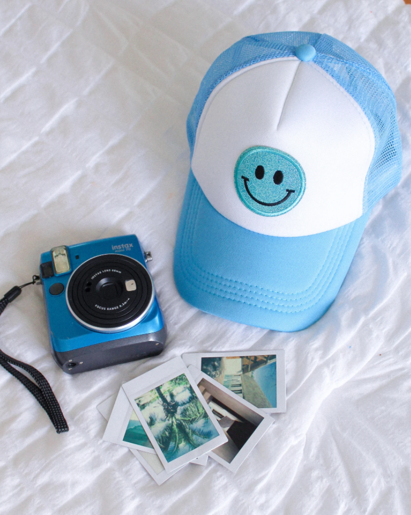 Electric Feels Company - Wholesale Trucker Hat - Women's - Glitter Smiley Face Trucker Hat | Summer Hat4