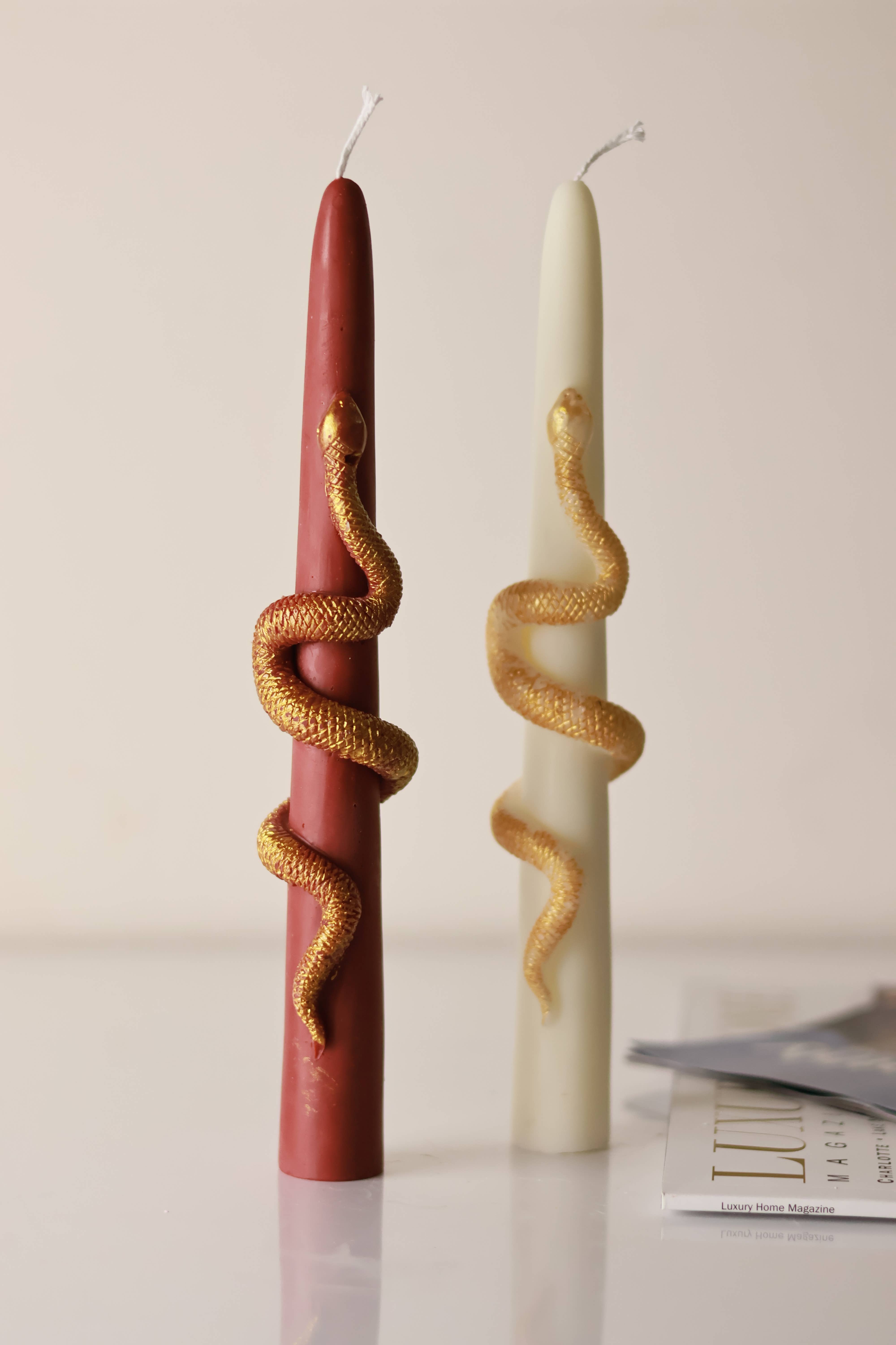 Agaboo Candle – Engroshandel Stearinlys/lysestage – Kronelys med guldslange 24x2,5cm7