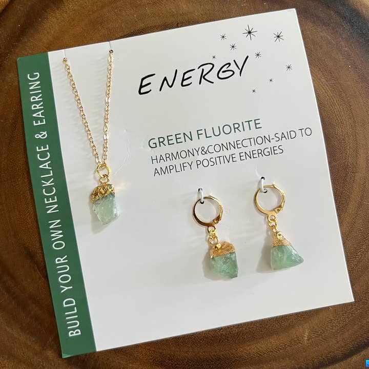 'Energy' Gold Necklace & Earring Bundle for wholesale by Moon Child