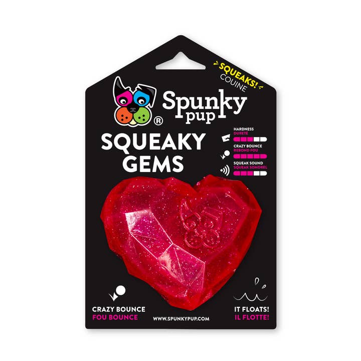 Spunky Pup - Wholesale Pet Squeaky Toy - Dog - Squeaky Gems! - Diamond and Heart Squeakers