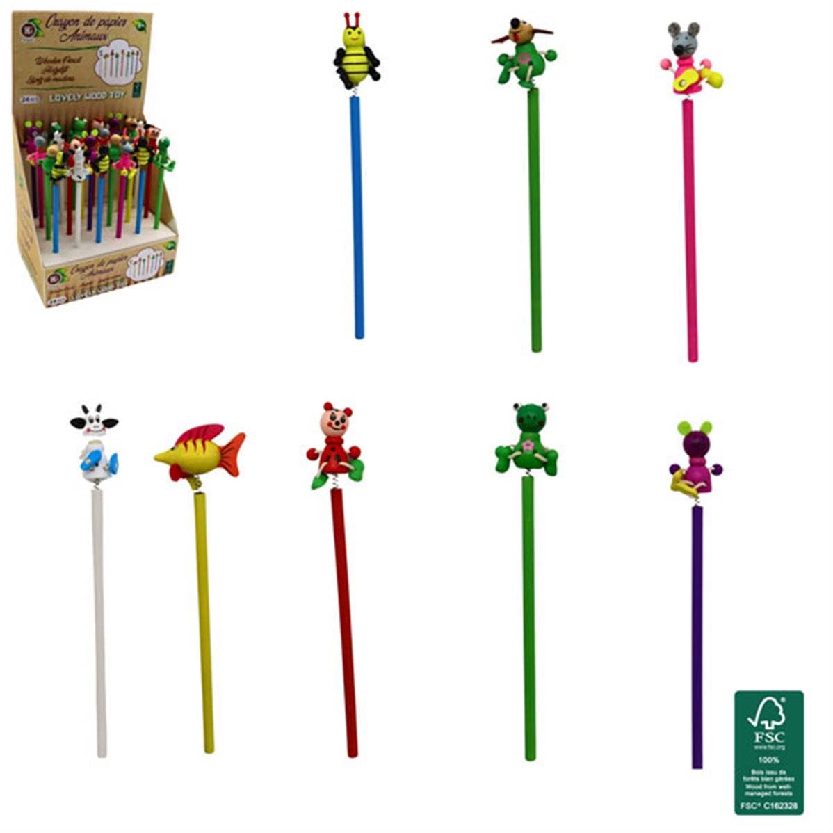 TSJJ - Wholesale Crayons - Kids & Baby - Wooden Pencil 23 cm Animal Tip 8 Models0