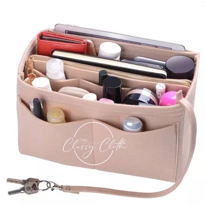 The Classy Cloth WS - Wholesale Purse/Bag Accessory - Women's - Tote Bag Purse Organizer Insert - Light Peach RTS12